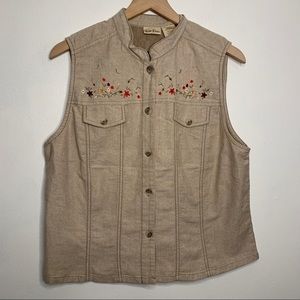 Vintage Bobbie Brooks Embroidered Floral Vest